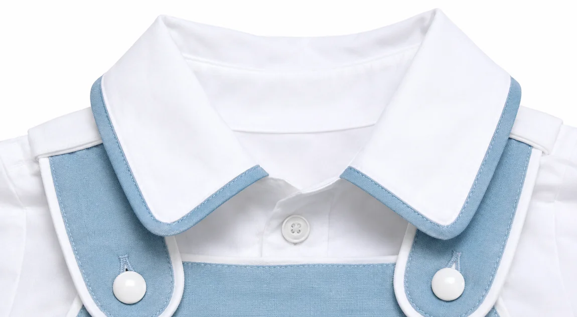 Gola branca com debrum azul